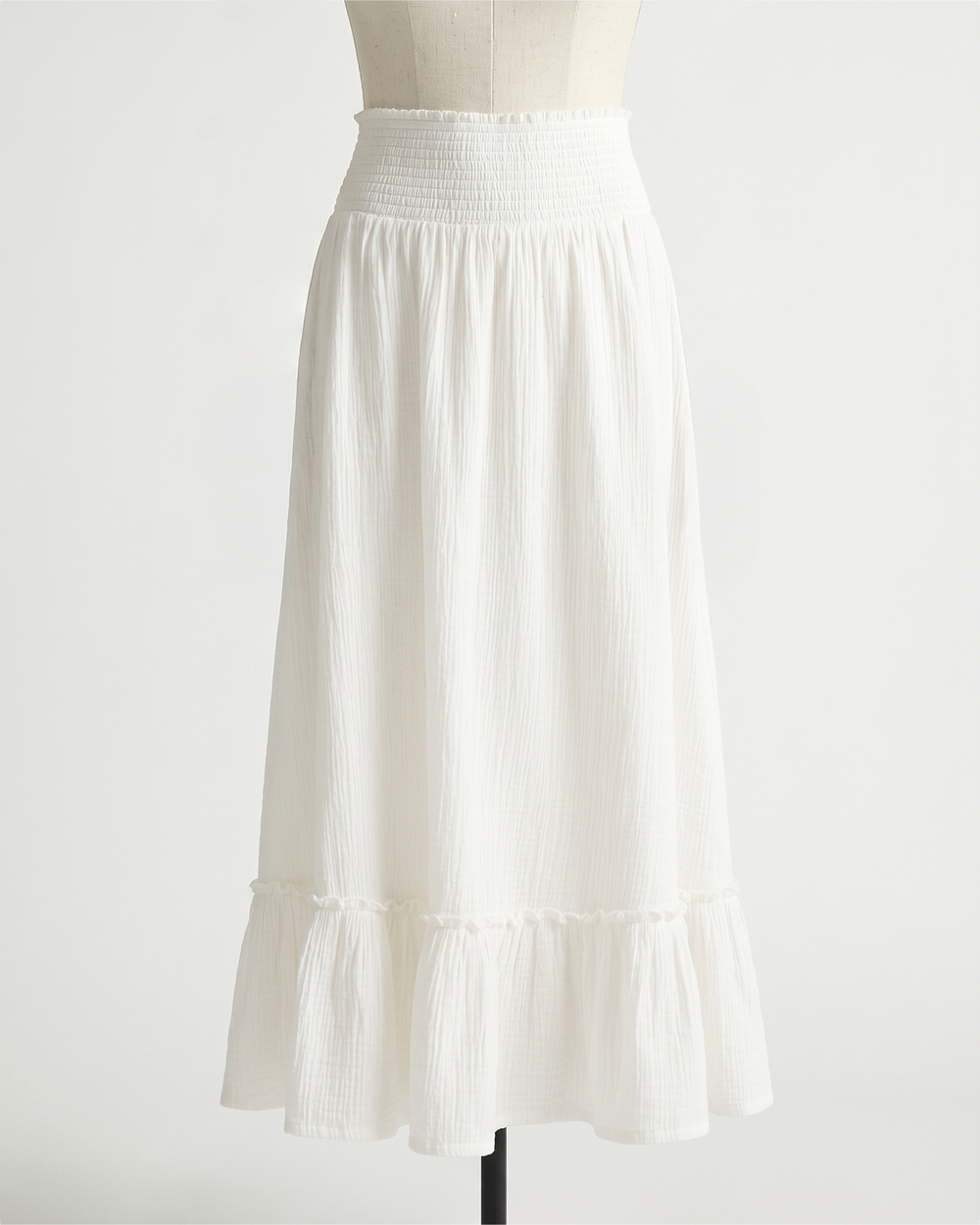 100% Organic Cotton Gauze Smocked Maxi Skirt